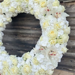 Hydrangea, Rose and Orchid Wreath